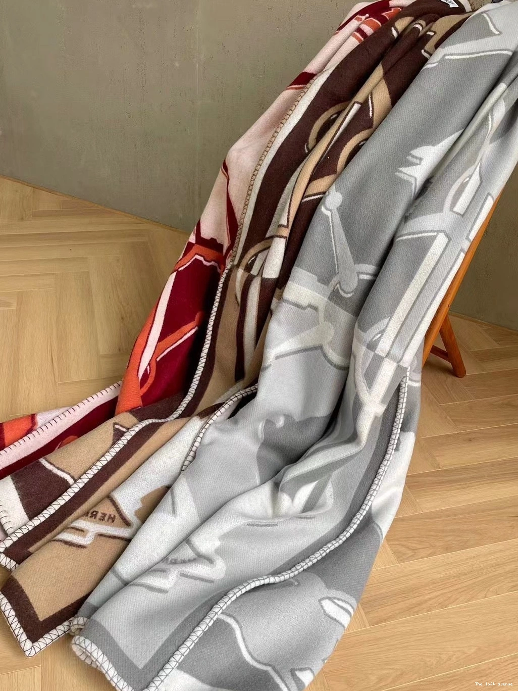 HERMES BLANKET TATERSALE WOOL THROW 0804